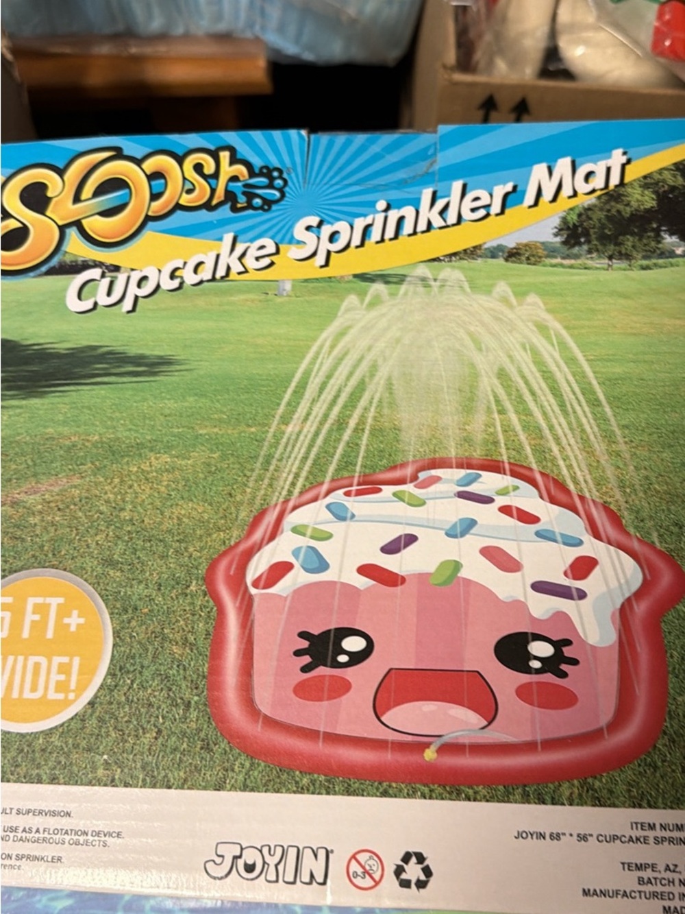 Stoosh Pink Cupcake Sprinkler Mat with Colorful Sprinkles